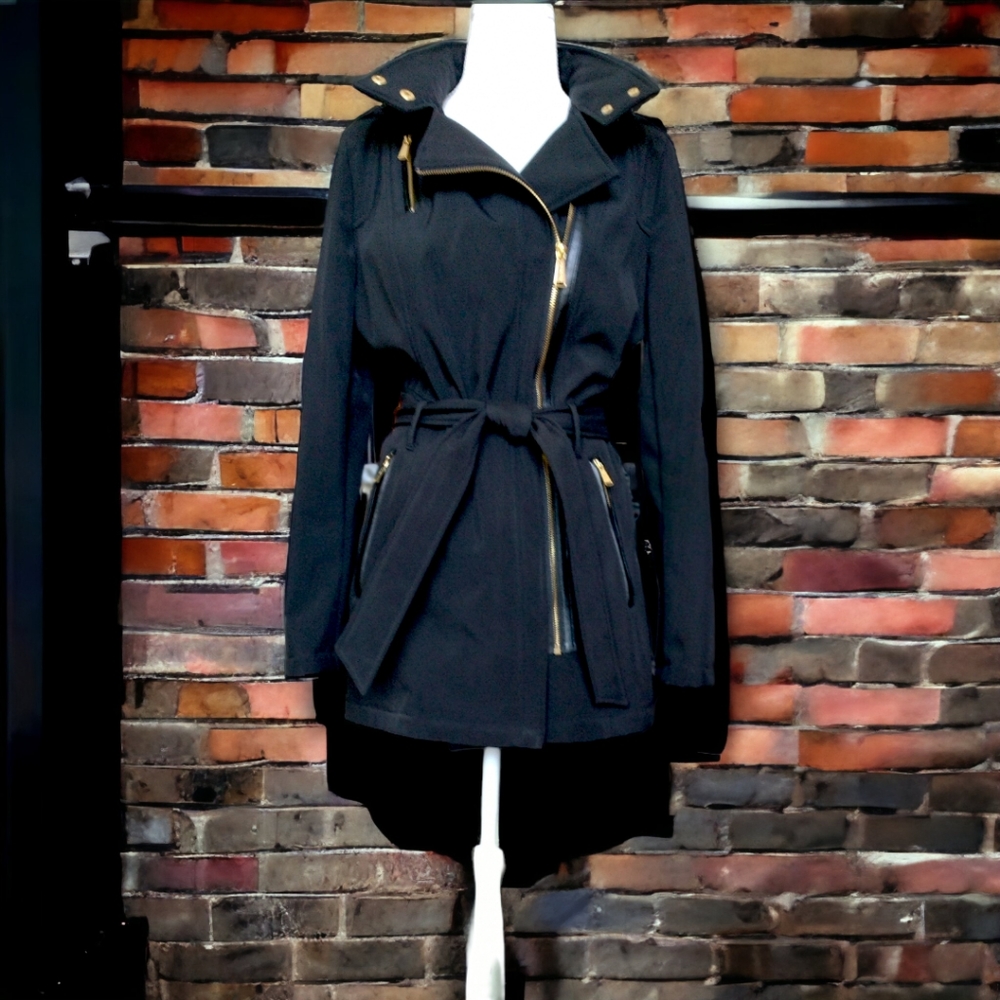 MICHAEL Michael Kors Asymmetrical Zip Trench Coat